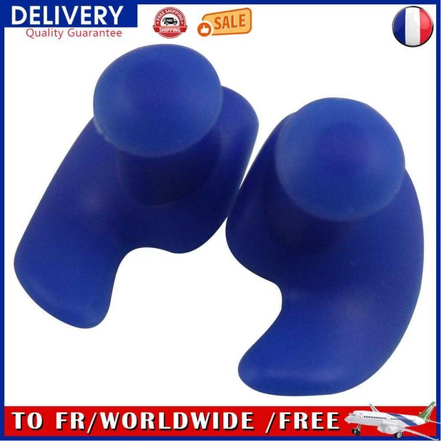 1 Pair Waterproof Earplugs Silicone Ear Plugs Swimming Accessories (Blue)