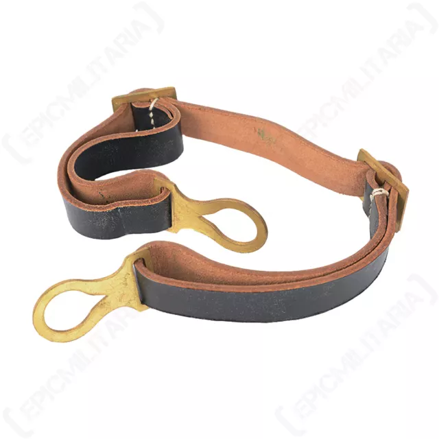 WW1 German Army M16 Black Leather Helmet Strap - Reproduction