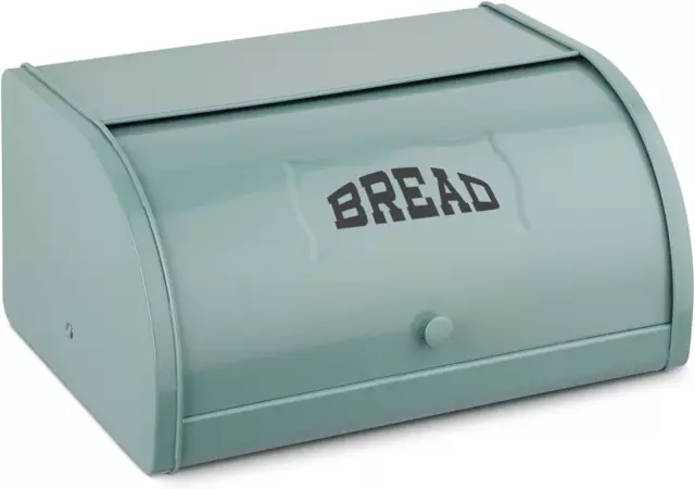 Bread Box for Kitchen Countertop, Roll Top Lid Bread Storage Container, Vintage