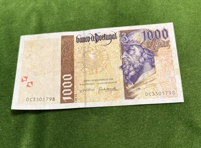 Portugal 1000 Escudos Banknote 2000
