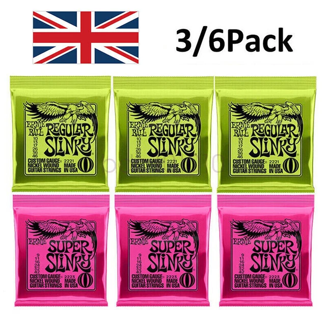 6/12 Sets Ernie Ball 2221/2223 Regular Slinky Electric Guitar Strings 10-46/9-42