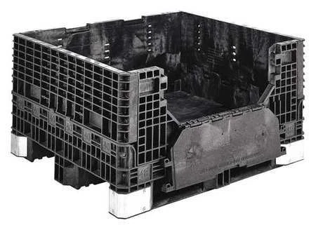 Buckhorn Bh4840252010000 Black Bulk Container, Plastic, 16.9 Cu Ft Volume