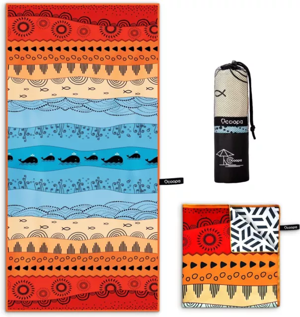 OCOOPA Microfiber Beach Towel Fast Drying Oversize Ocean Sand Free Outdoor USA