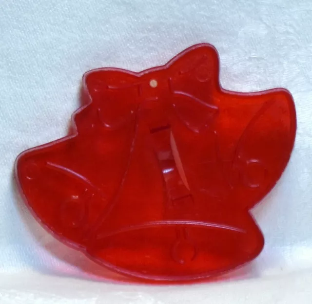 HRM Vintage Red Plastic Cookie Cutter - Three Bells W/ Ribbon Bow Christmas Bell