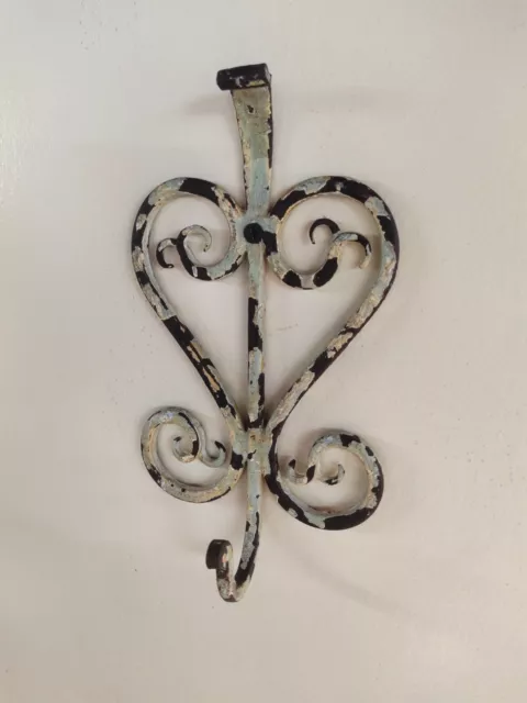 Vintage Hand Forged Hook / Black Smith / Hot Iron Work / Decorative / Antique