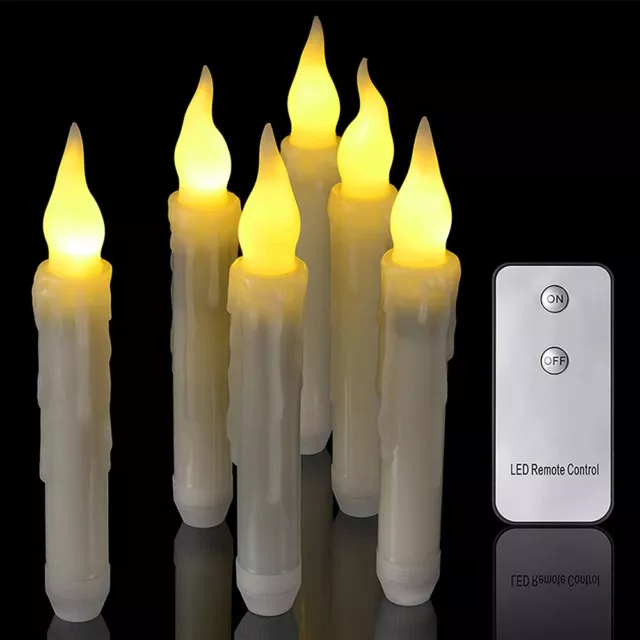 6/12Pack LED Fake Candle Lights Flickering Cadle Lamp Remote Party Wedding Decor