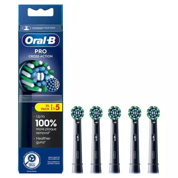 Braun Oral-B PRO Cross Action Black Toothbrush Refill Heads NEW - USE MENU