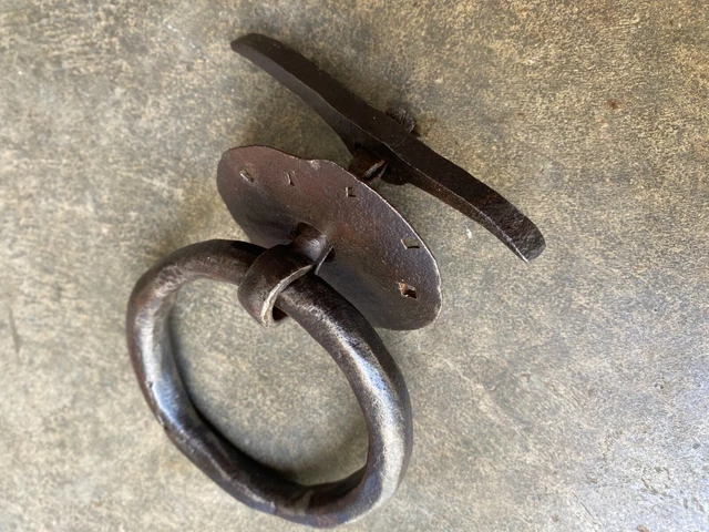 Garniture De Porte Ronde En Fer Forgé Noir Antique - Set Complet Avec Fixation, Modèle München Gedotec