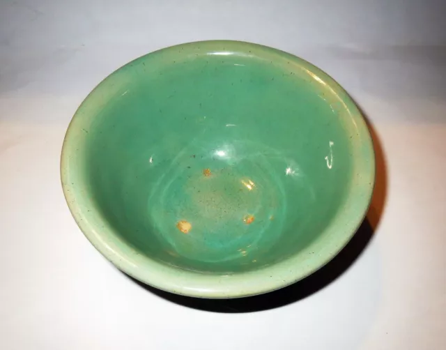 Antique Chinese Qing Dynasty GREEN GLAZE - CELADON POTTERY BOWL