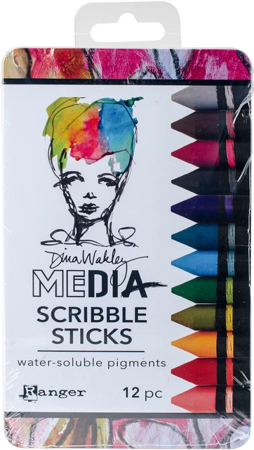 Dina Wakley Media Scribble Sticks 2 12/PkgMDA60161