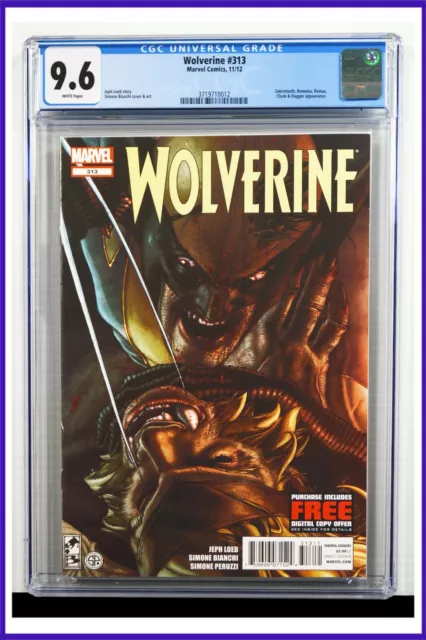Wolverine #313 CGC Graded 9.6 Marvel November 2012 White Pages Comic Book.