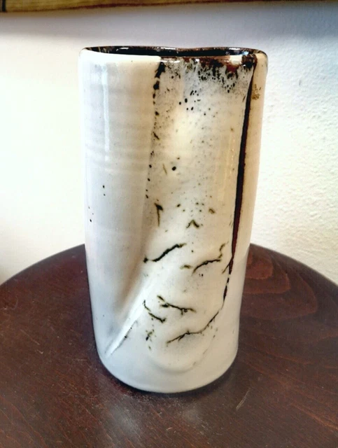 vase ceramique grès contemporain signé à identifier la borne puisaye