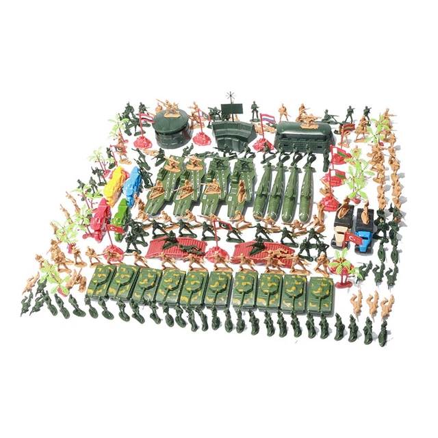 219-teiliges Armee-Soldaten-Set, Spielzeug-Militärfiguren, Kinderzubehör mit
