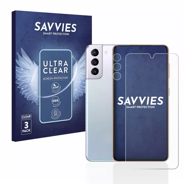 6x Proteggi Schermo per Samsung Galaxy S21 5G (Fronte+Fotocamera) Pellicola