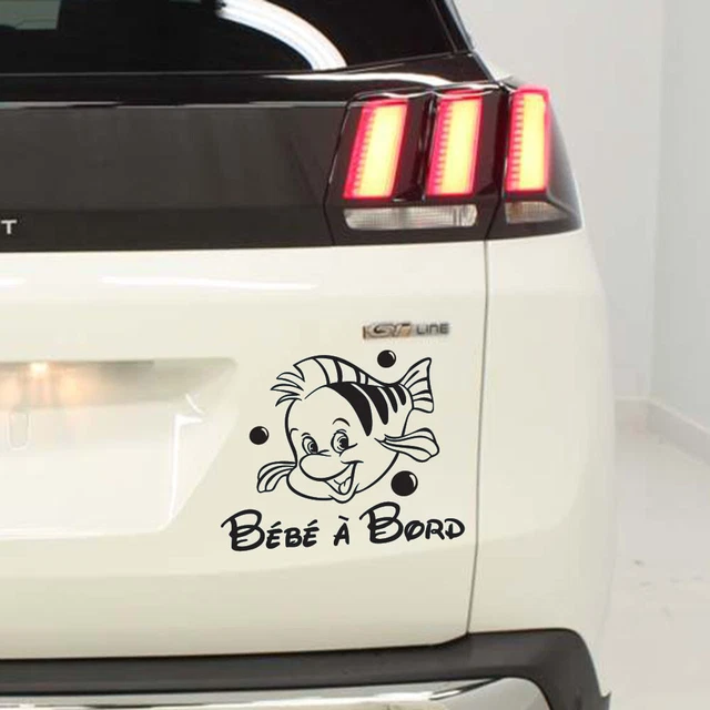 Sticker Voiture "Bébé à Bord" Modèle Doudou - Personnalisable Avec Un Prénom, Fabriqué En France