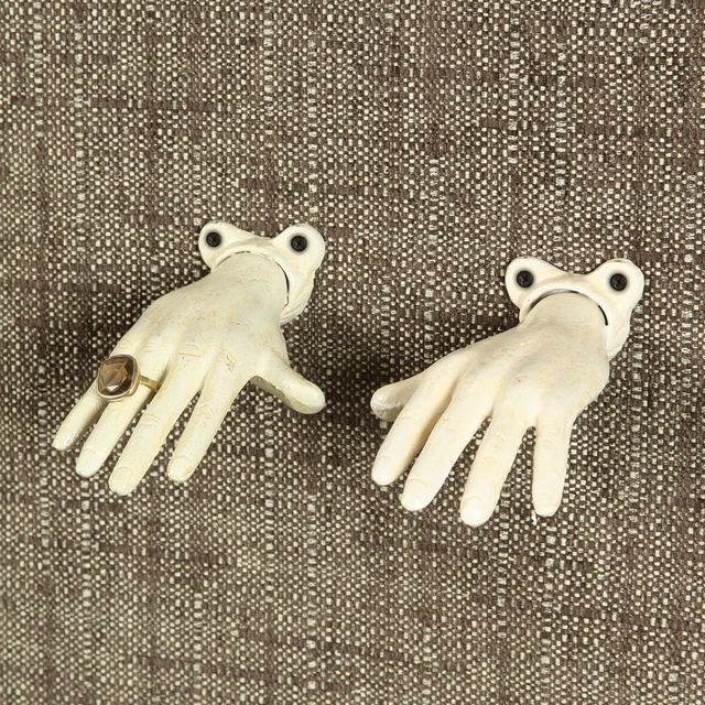 2 Wall Mounted Hand Hooks Jewelry Display Antique White Coat Rack Mud Room 