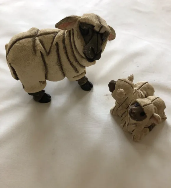 STAFFORDSHIRE BLYTHE COLLECTIBLES  Sheep with Lambs EUC Vintage figurines farm 3