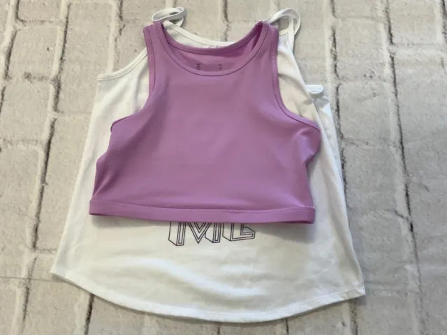 Xersion Athletic Tank Top & Sports Bra, Big Girl's Size XL, White NEW MSRP $30