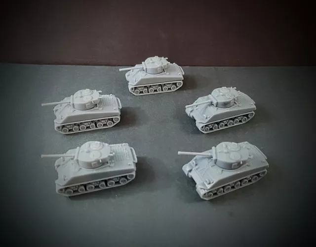 Flames of War U.S. M4a3 76mm Sherman Tank Platoon lot X5 resin