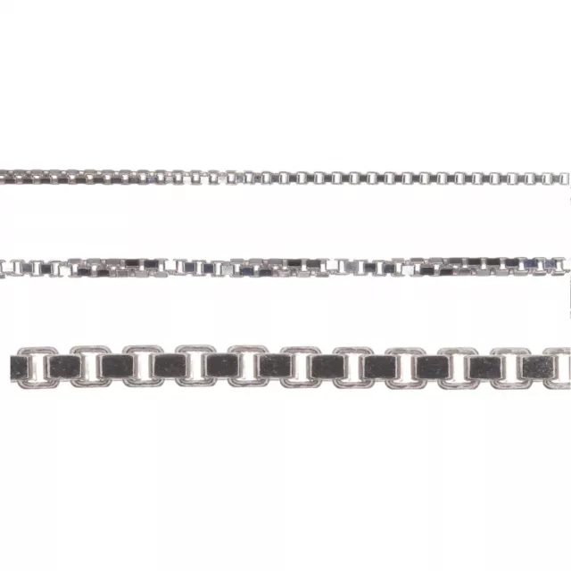 Sterling Silver Necklace Chain Solid Italian 925 Box Cube Link - Various lengths