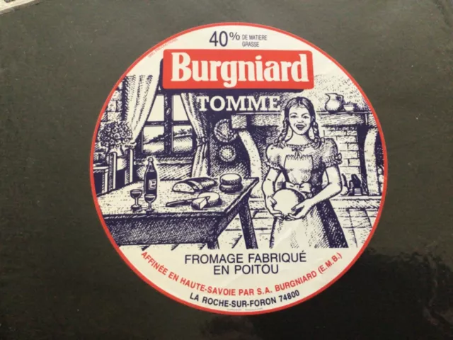 Etiquette Fromage Montagne Tomme de Savoie Burgniard French Cheese Label