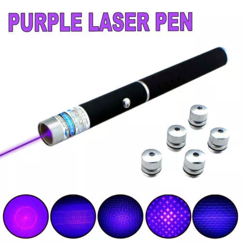 50Miles lila Laser Pointer Pen Visible Beam Torches Starry Laser 5 Heads DE SHIP