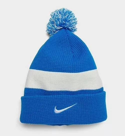 $30 Nike Air Sportswear Cuffed Removeable Pom Beanie Hat Aero Blue Onesize