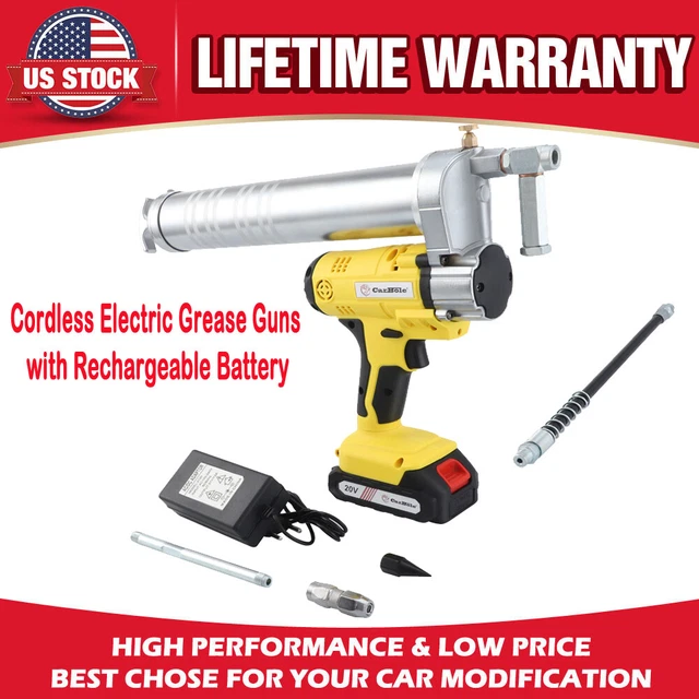 Powerful Cordless Grease Gun Electric 20V W/ Lithium-Ion Li-Ion Battery &Charger