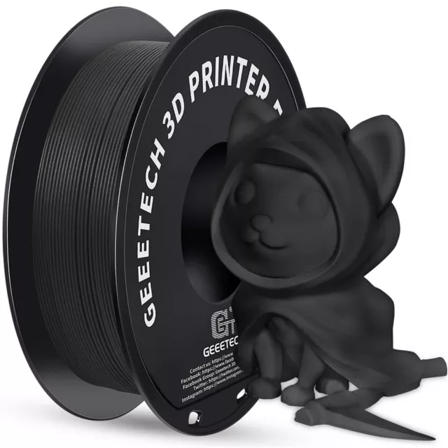 GEEETECH 1 kg 1,75 mm PLA Filament noir mat consommables mats pour imprimante 3D