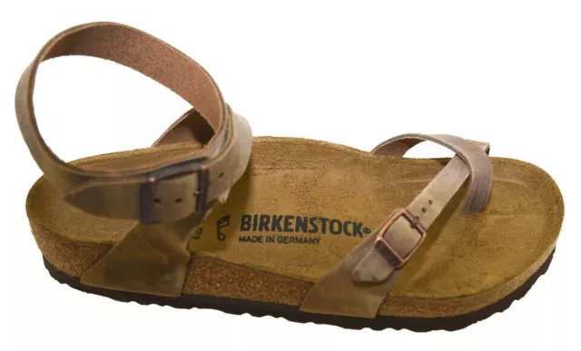 Birkenstock Yara Brown Leather Sandals with Ankle Strap 36 5 5.5 Standard Width