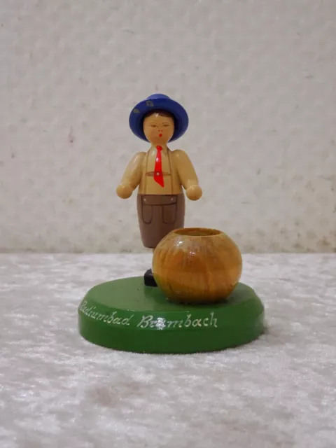 DDR Giovane Pioniere Legno Figura Portacandele Souvenir Radiumbad Brambach -