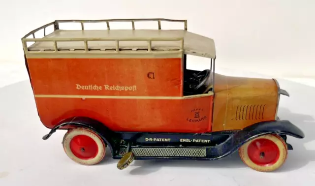 Lehmann, Lieferwagen Reichspost, 18 cm, Blech, UW ok,  zum herrichten