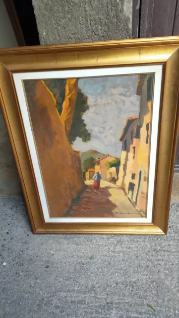 Quadro Carlo Domenici dipinto  50x70 cm olio su masonite 1965 opera unica