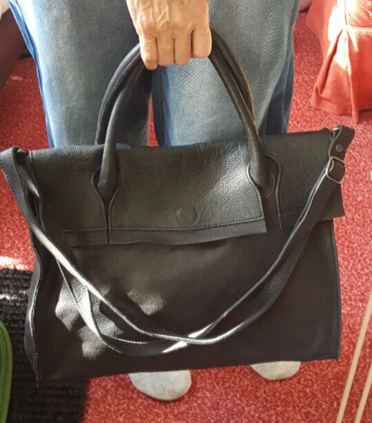 Grand Cabas Aridza Bross En Cuir De Vachette Noir - Neuf Avec étiquettes, Prix D'origine 340€