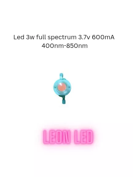 2XLED 3W FULL SPECTRUM LUCE CRESCITA PIANTE idroponica acquario 400nm~840nm 3.4V
