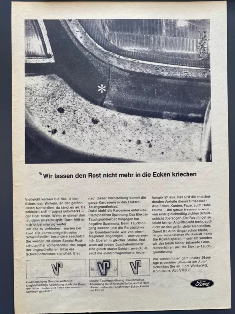 Ford Rost Prophylaxe Oldtimer Original 1966 Vintage Advert Werbung Reklame