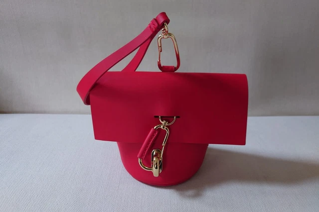 ZAC POSEN Red Bag Purse ~ Belay Museum Wristlet Gold Hardware Limited Edition