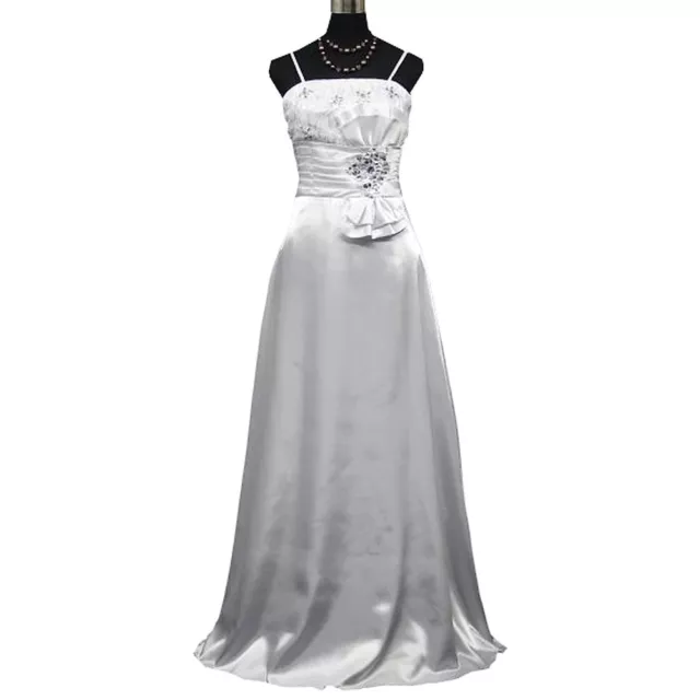 Robe de mariée longue blanche ornée de pierres taille 36/38