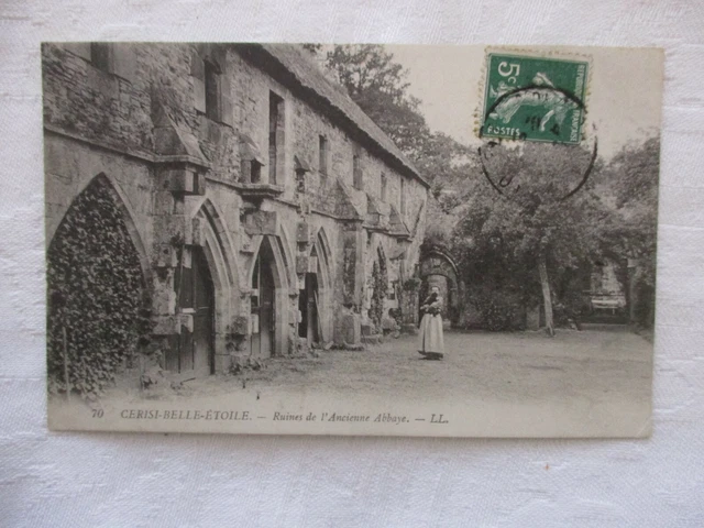 Cpa Dos Vert Orne 61 Cerisy Belle Etoile Ruines De L'ancienne Abaye