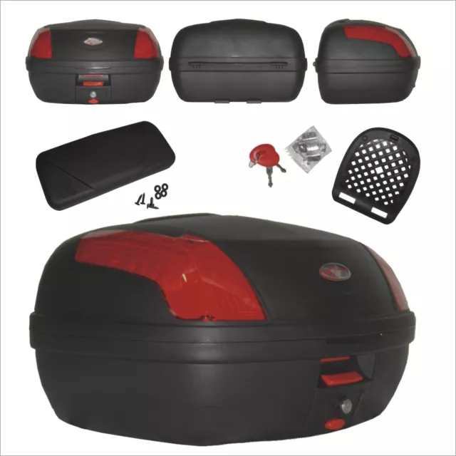 Baul Moto Scooter Top Case Baul 46 Litros Piaggio con respaldo Universal Quad