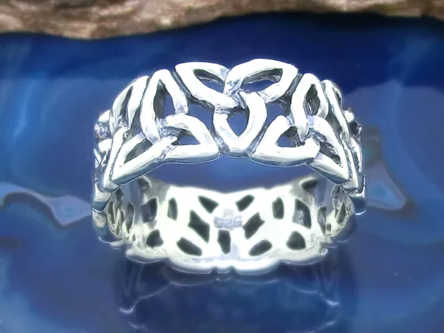 Triquetra Triskele Ring 925 Sterling Silber Ring Bandring Knoten durchbrochen