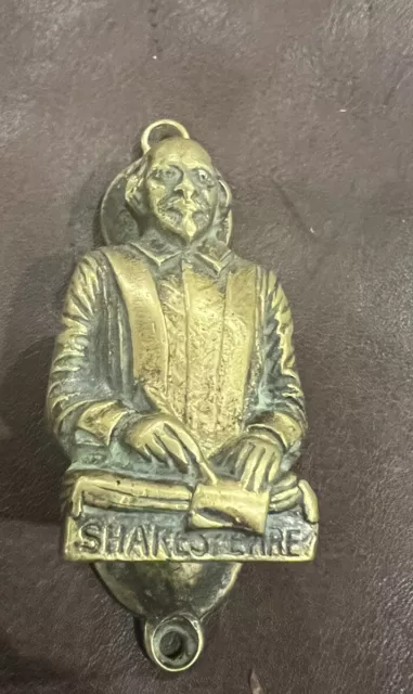 Antique Bronze Brass William Shakespeare   Door Knocker