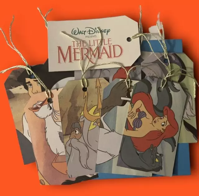 Gift Tags The Little Mermaid Little Golden Book (Pack 10) Upcycled Disney