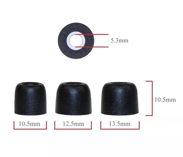 6 pairs memory foam replacement earbud tips - see list of compatible earphones