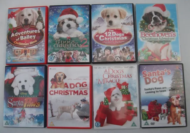Christmas Dogs (8 DVD) Films Kids Xmas Bundle Childrens Job Lot Free Postage