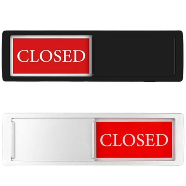 Contemporary Open/Closed Sliding Door Sign for Shops and Businesses, Clear