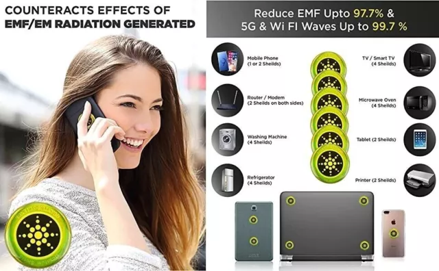 12pc Radiation Protection Sticker Phone Tablet Laptop 5G Wi-Fi EF RF EMF 2