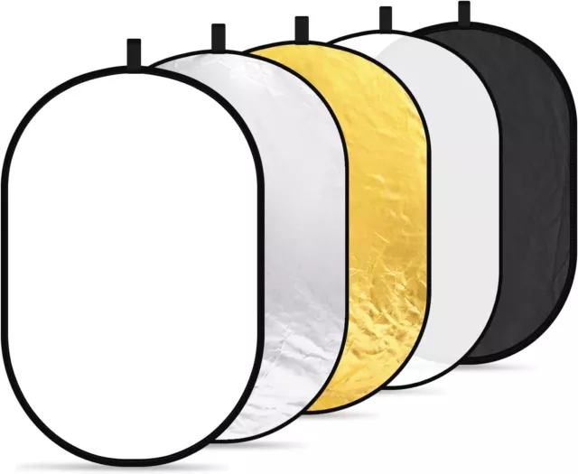 NEEWER 24"X36"/60X90Cm Light Reflectors for Photography, Portable 5 in 1 Coll...