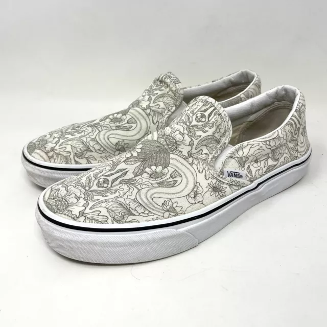 Vans Classic Slip-On Shoes Sneakers Desert Skulls Marshmallow Mens 8 Women’s 9.5