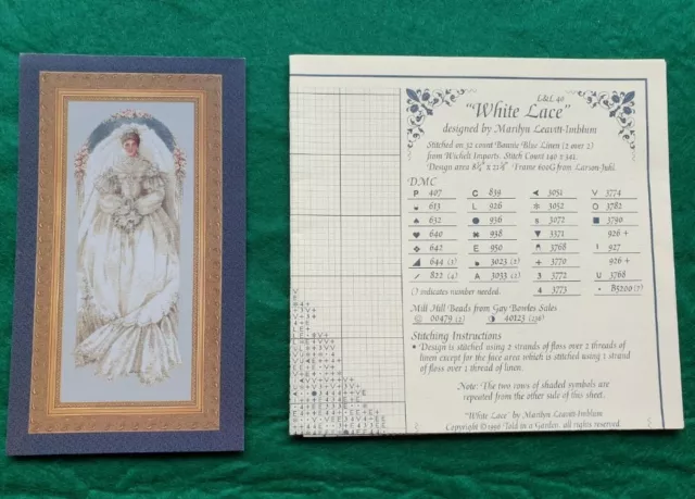 WHITE LACE - Bride Cross Stitch Chart - Lavender & Lace Wedding L & L40